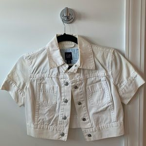 Xs white cropped jacket from the gap